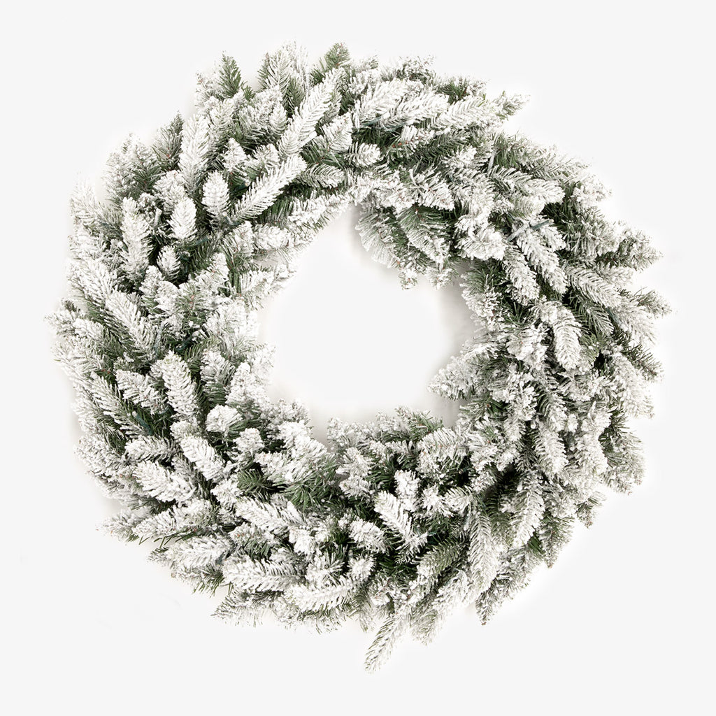 Vermont Snow Pre-Lit Wreath 65cm Light Off