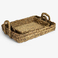 Water Hyacinth Trays With Handles Rectangular Stacked