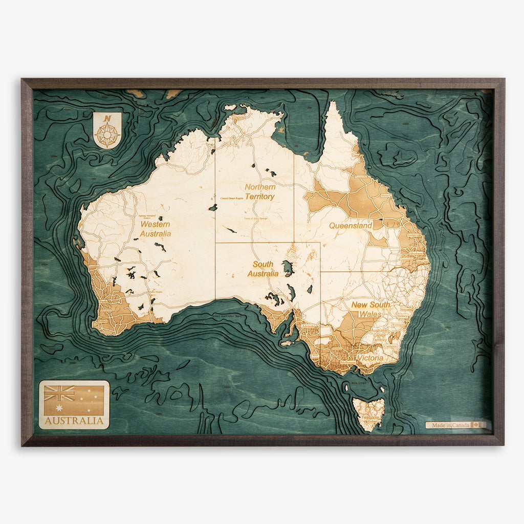 Waterway Map Artwork Australia