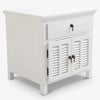 White Louvre Bedside Table