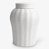 Woven Ceramic Jar White Large