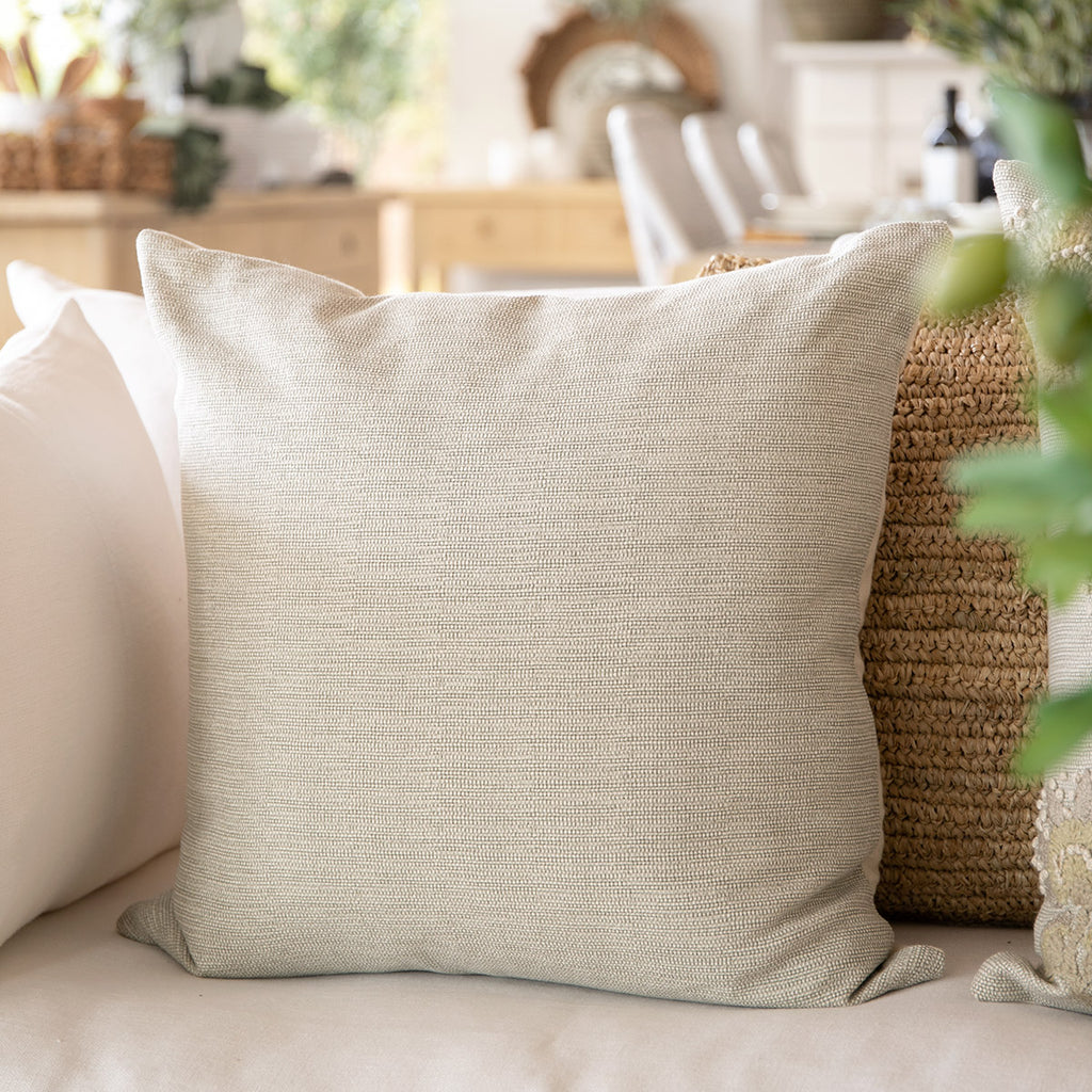 Woven White & Natural Cushion Cover